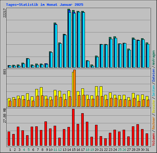 Tages-Statistik im Monat Januar 2025